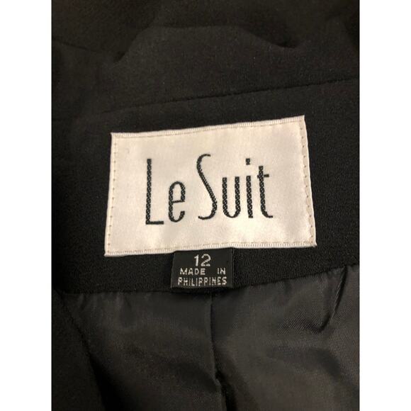 Le Suit Women Jacket Size 12 Pockets Lapel Notch Collar 3 Buttons Closure Blue - Picture 6 of 10